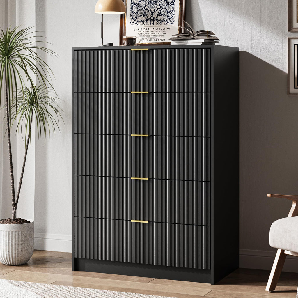 47" Tall Fluted 5-Drawer Dresser T387