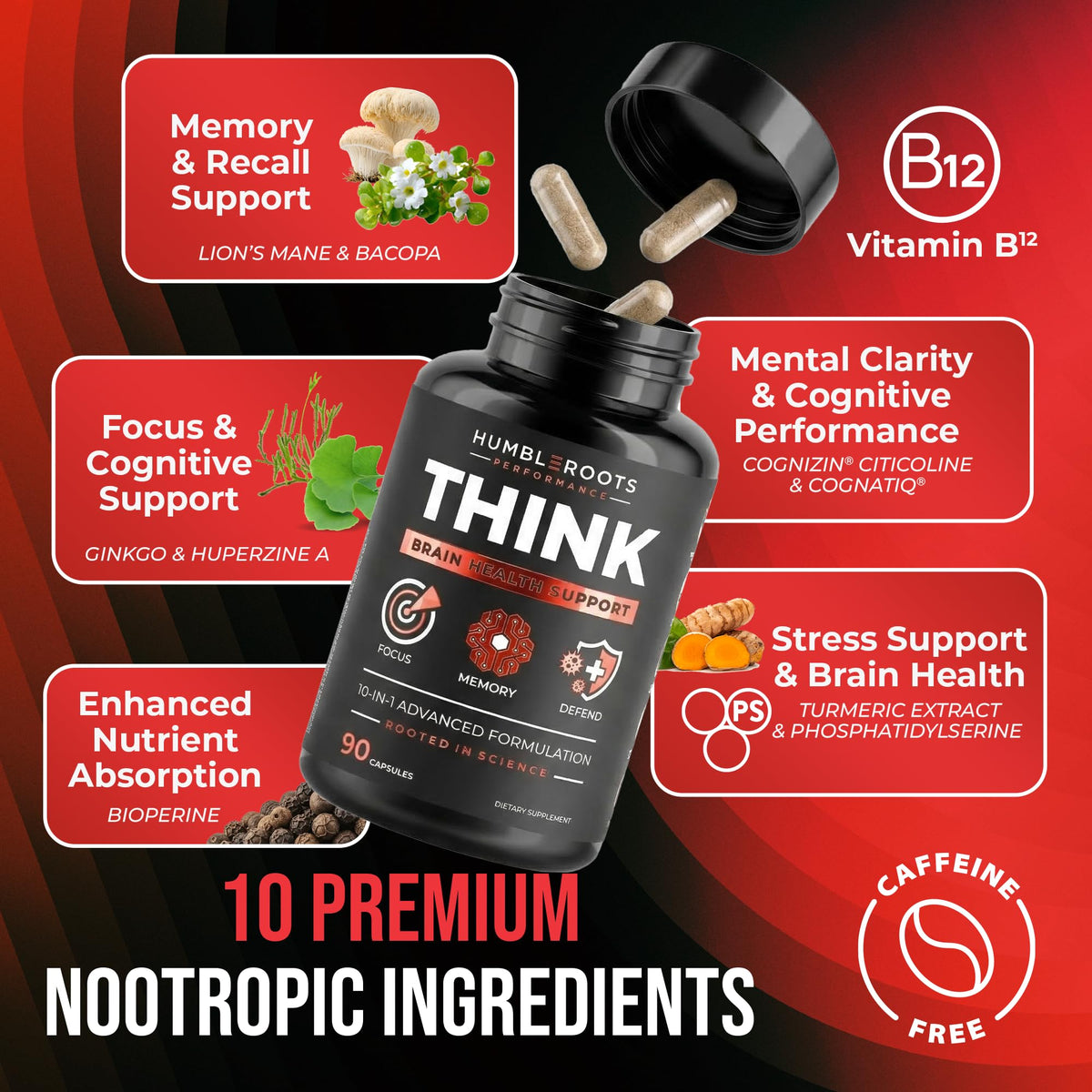 90 Capsules Nootropic Brain Supplement W97508
