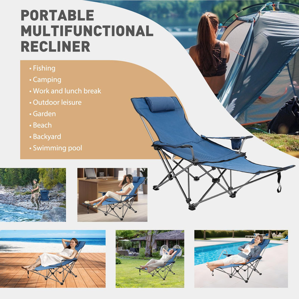 Zero Gravity Reclining Folding Chair with Footrest Cup Holder K9822