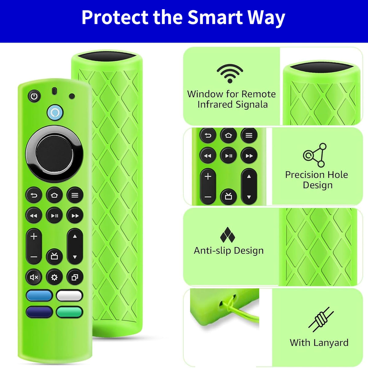 Glow in the Dark Remote Cover with Lanyard A38449