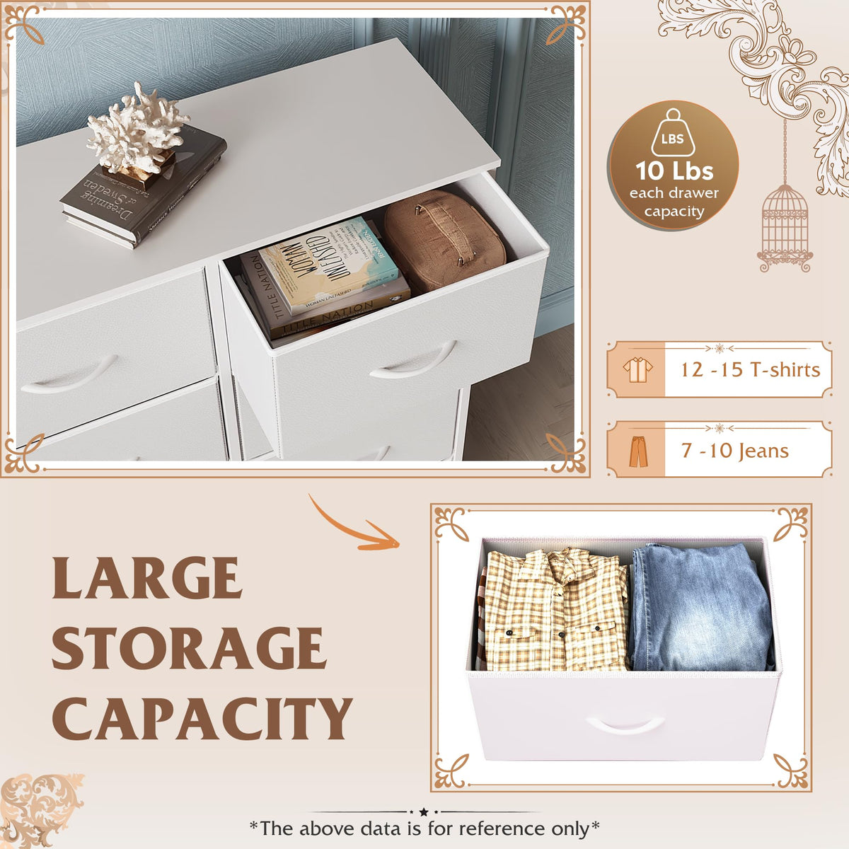 White 6 Drawer Dresser O889