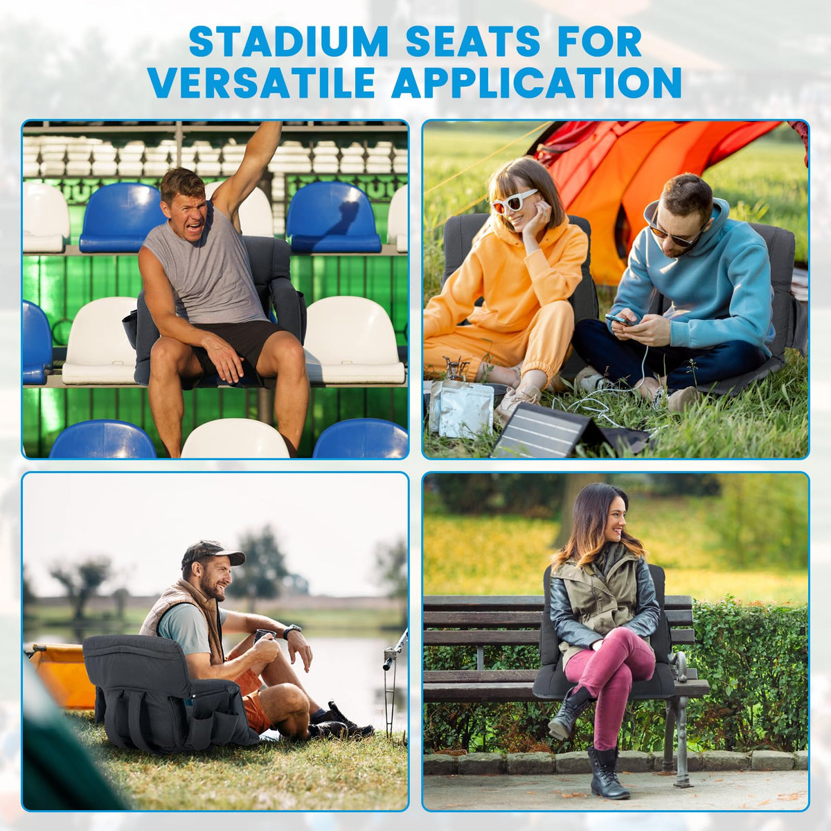 4.7" Extra Thick Stadium Seats for Bleachers with Back Support U86654