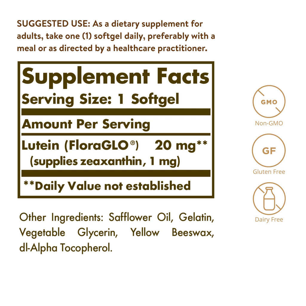 Lutein 20 mg 60 Softgels Y7996