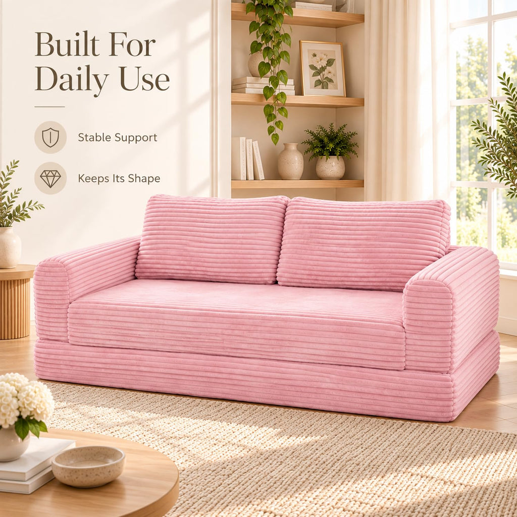 Pink Convertible Sofa Bed D13690