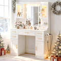 Vanity Desk with Mirror and LED Lights A4980