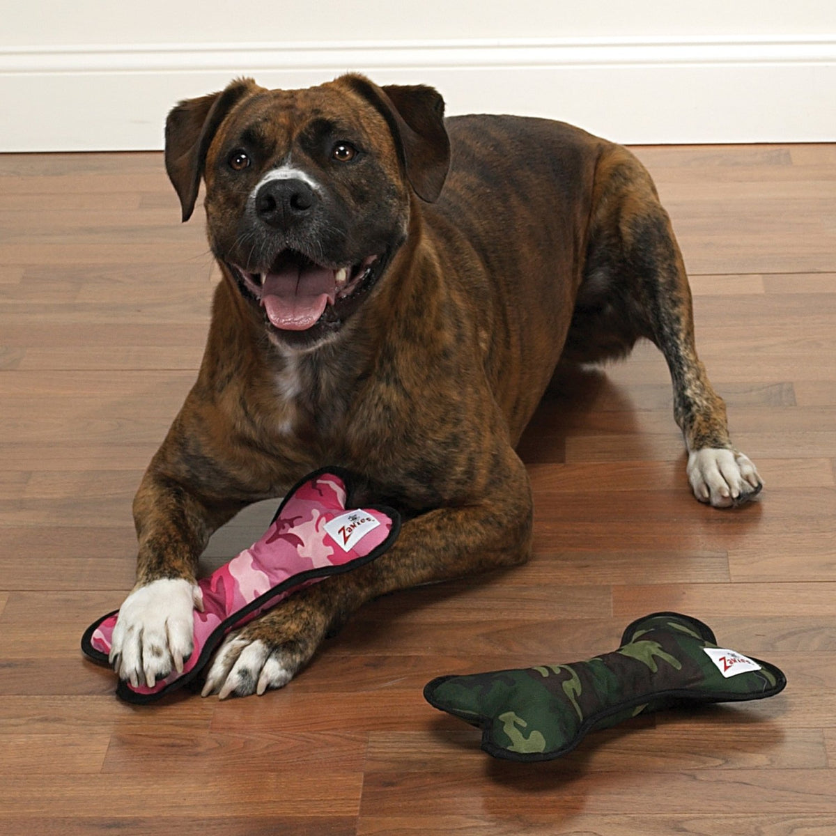 Green Camo Small Bone Dog Toys Q5077