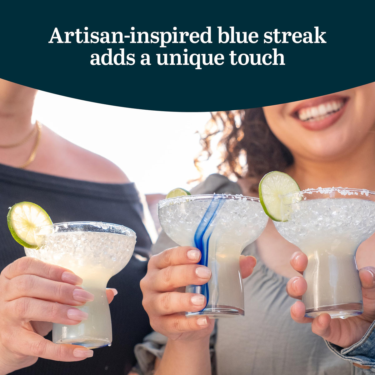 Blue Ribbon Stemless Margarita Glasses Set of 6 Z4630