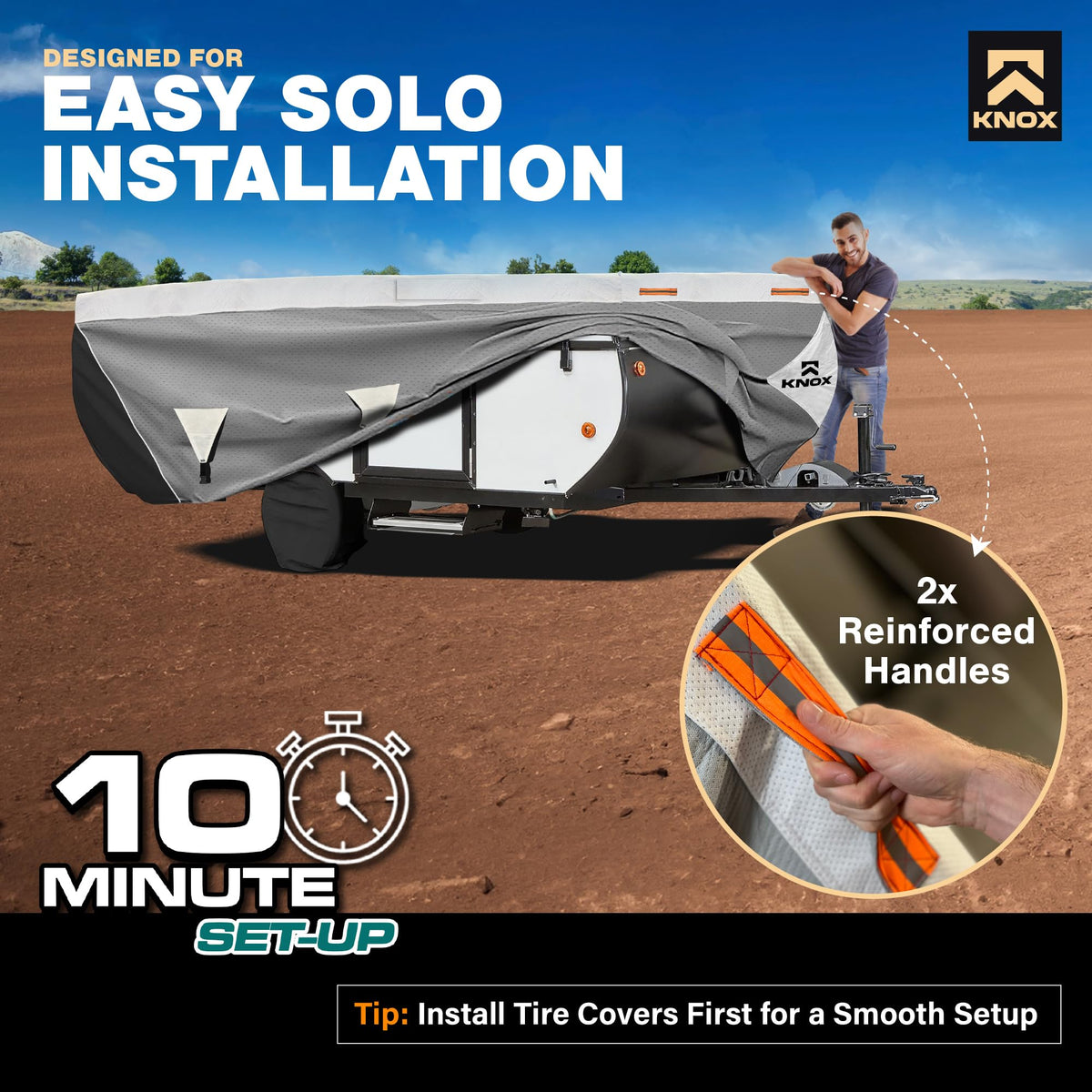 Anti-Tear 7 Layer APEX Fabric Folding Camper Cover 14-16 ft J742