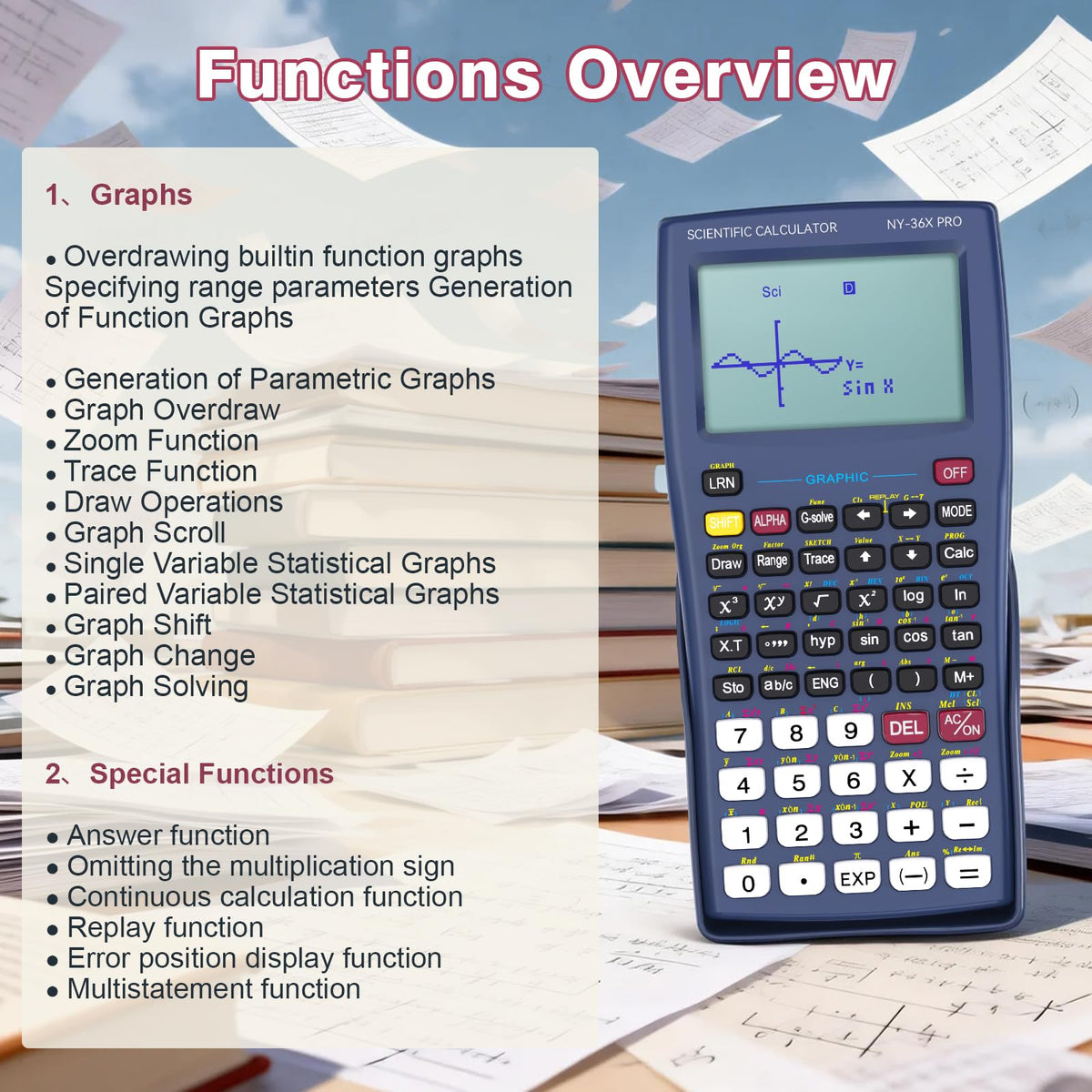 Scientific Calculator 360 Functions Multi-Line 13 Digit K340