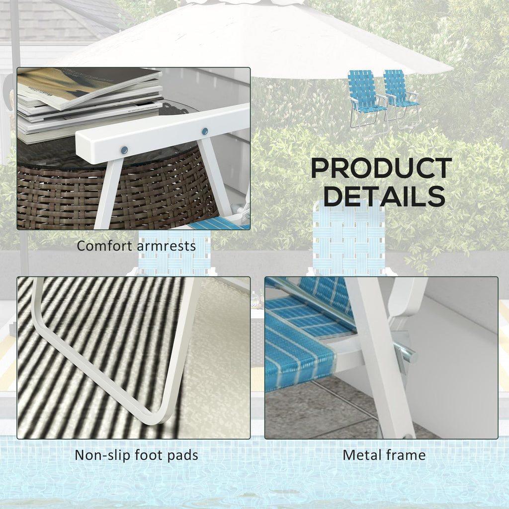 Set of 2 Blue Patio Folding Chairs X190499