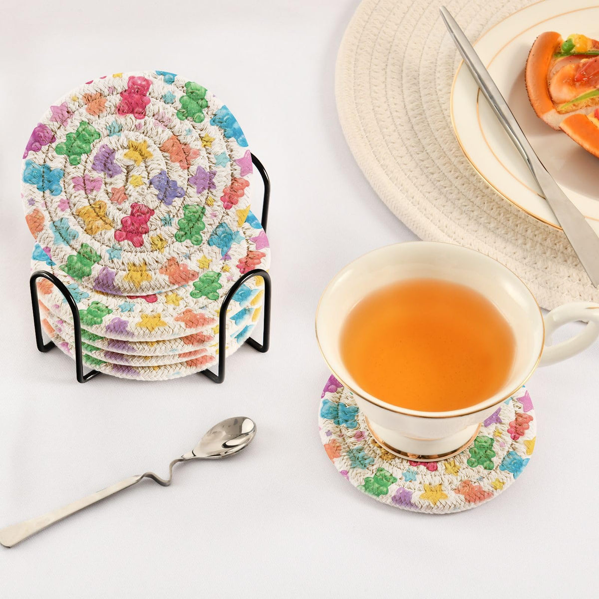 Coasters Set of 6 Colorful Gummy Bears Stars G656436