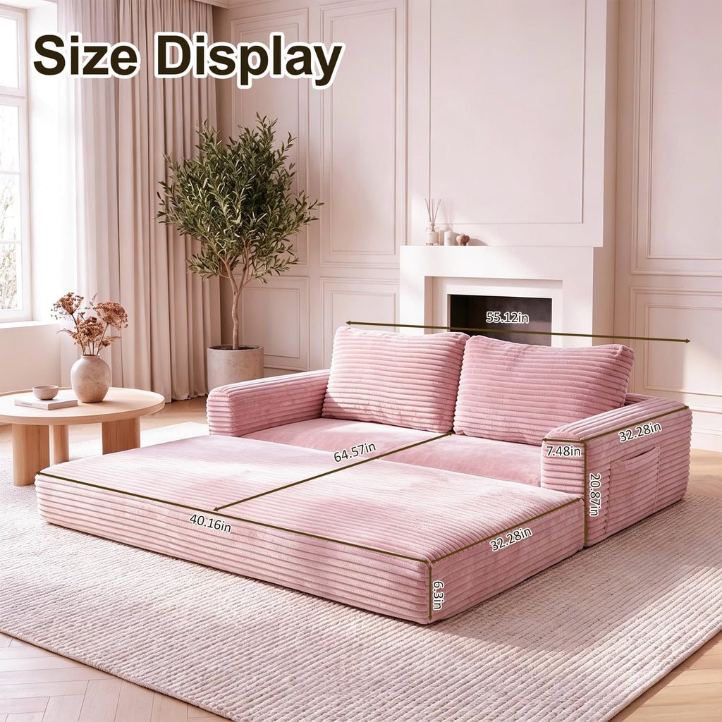 Pink Convertible Sofa Bed D13690