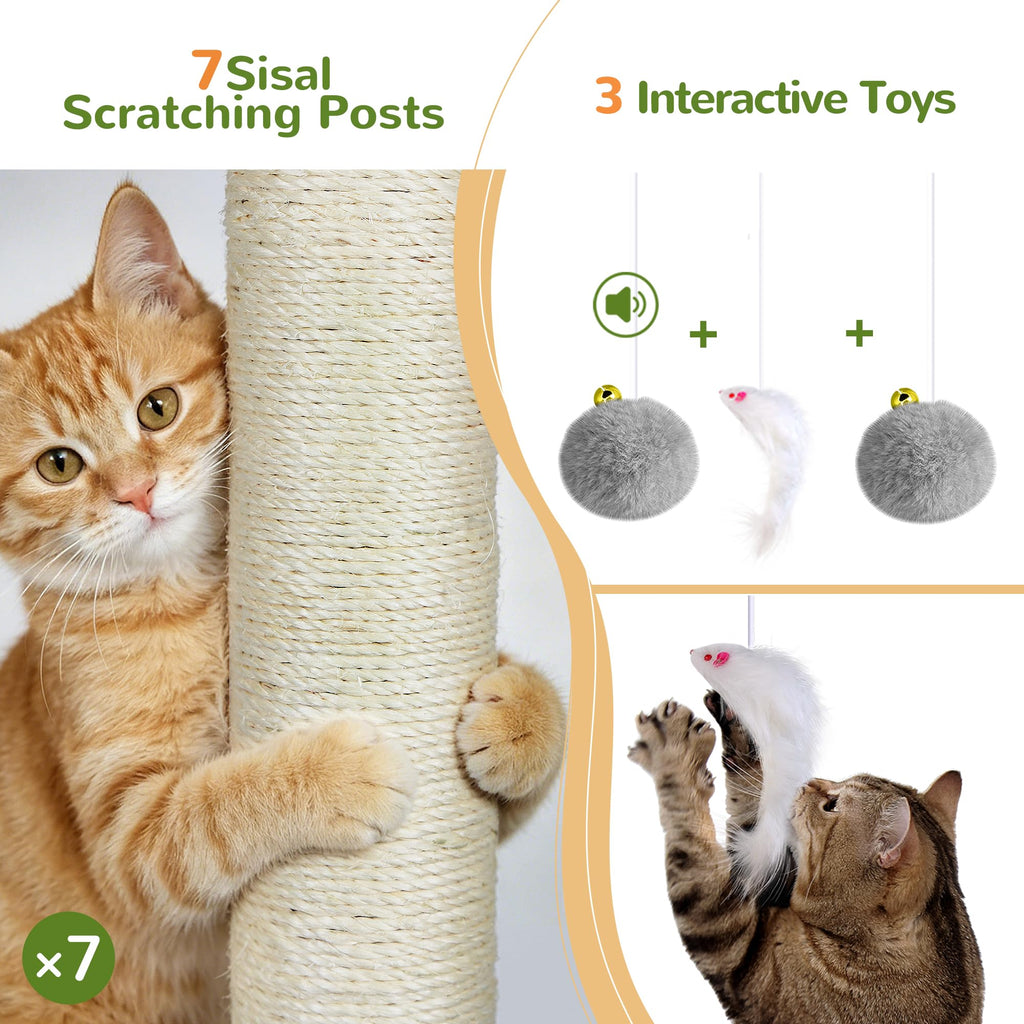 70 inch Light Grey Cat Tree Condos L21367