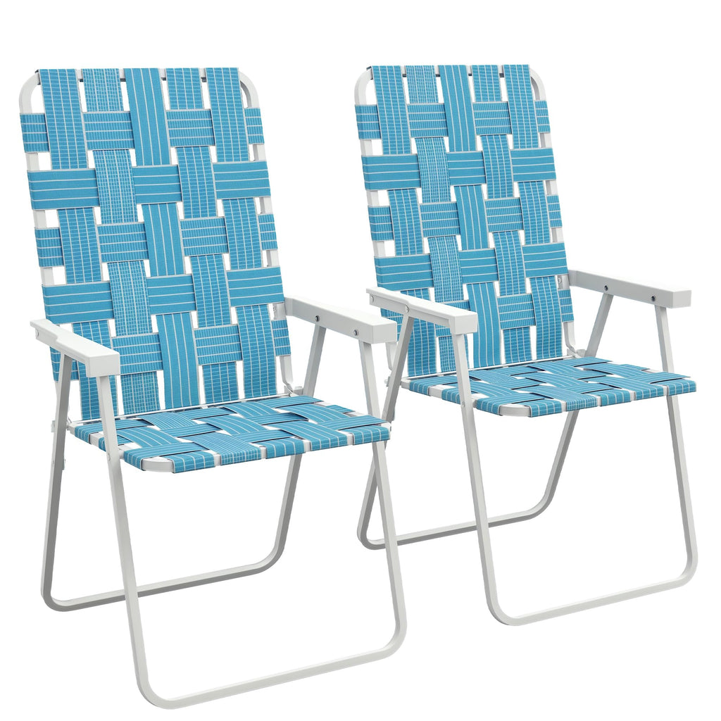Set of 2 Blue Patio Folding Chairs X190499