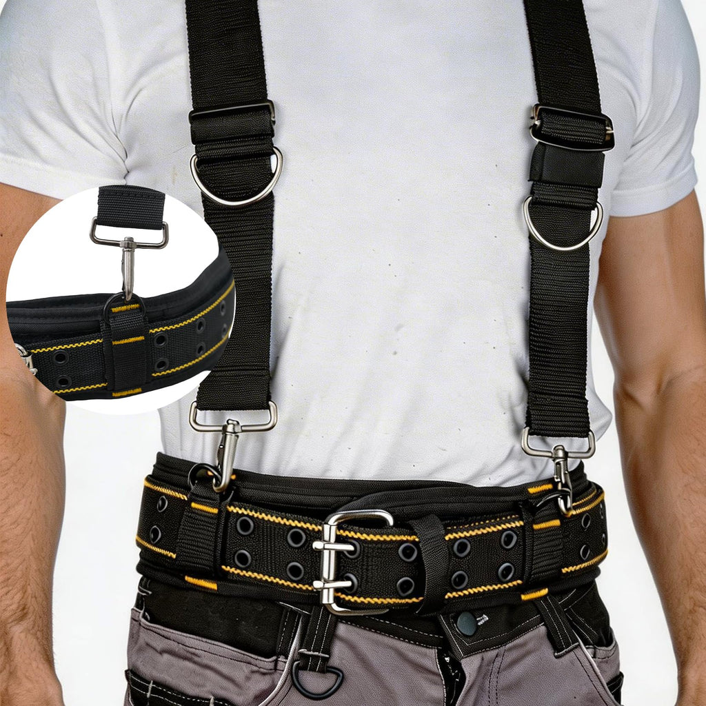 2-Inch Padded Tool Belt with 4 D-Rings Heavy Duty Double Metal Roller Buckle X73022