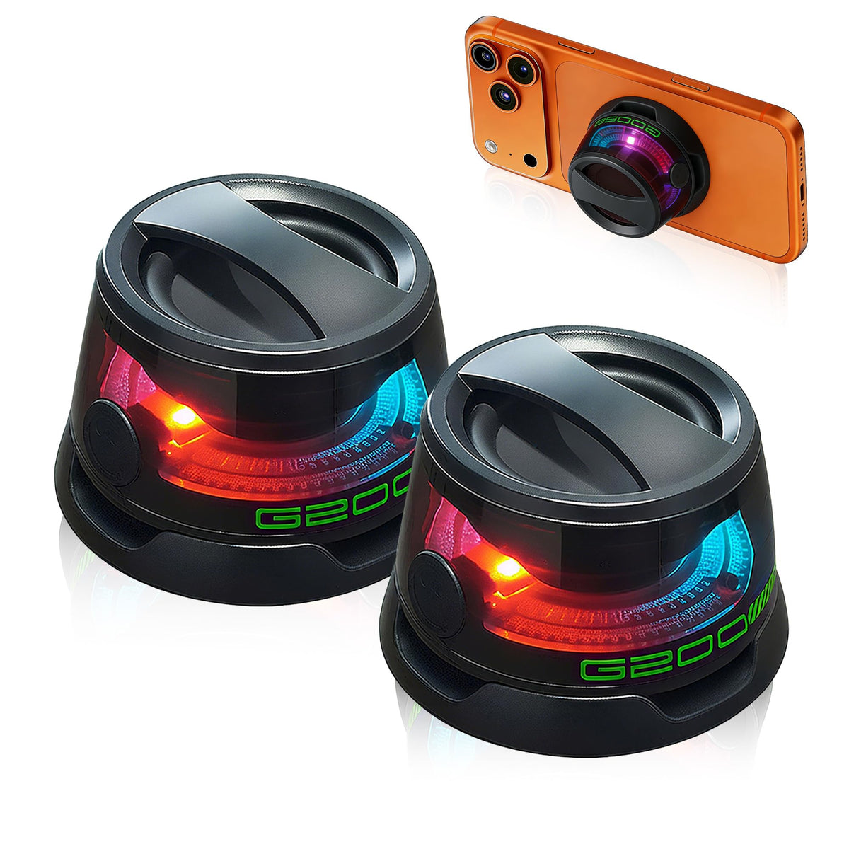 Magnetic Mini Bluetooth Speaker, Wireless Portable Speaker 2-Pack Black U8817