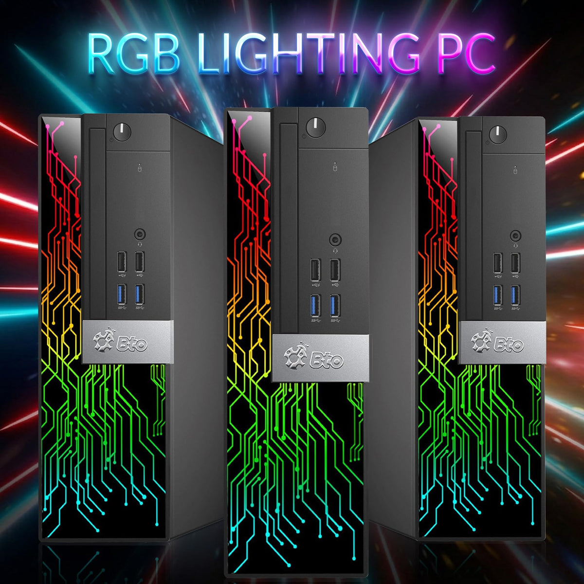 RGB Gaming PC with 24 Inch Monitor Intel i5 16GB RAM 512GB SSD E745653