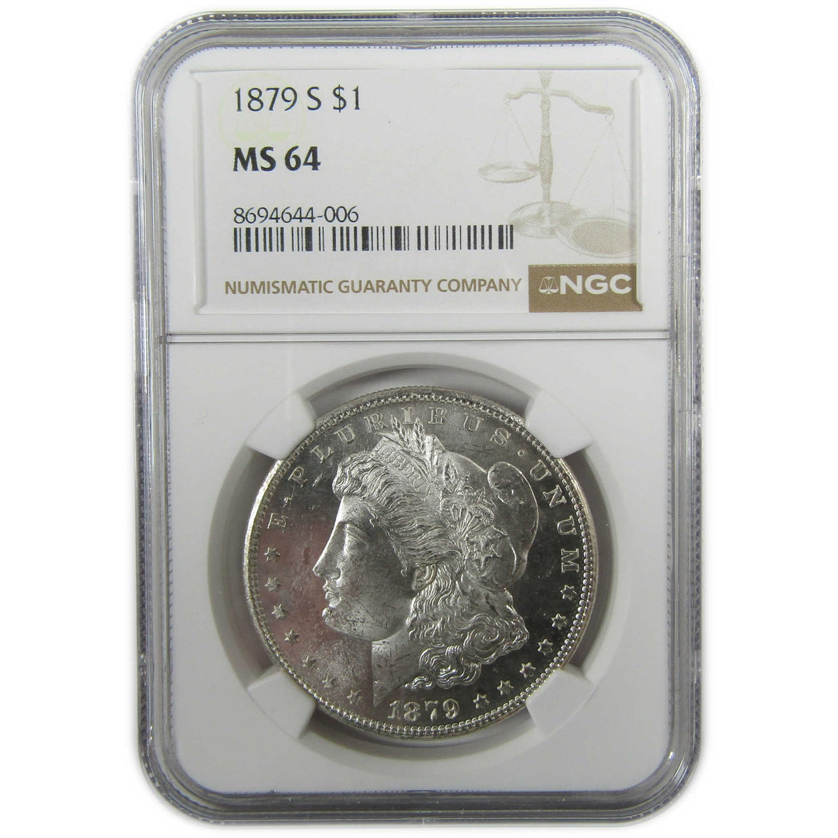 Morgan Silver Dollar MS 64 Uncirculated L549
