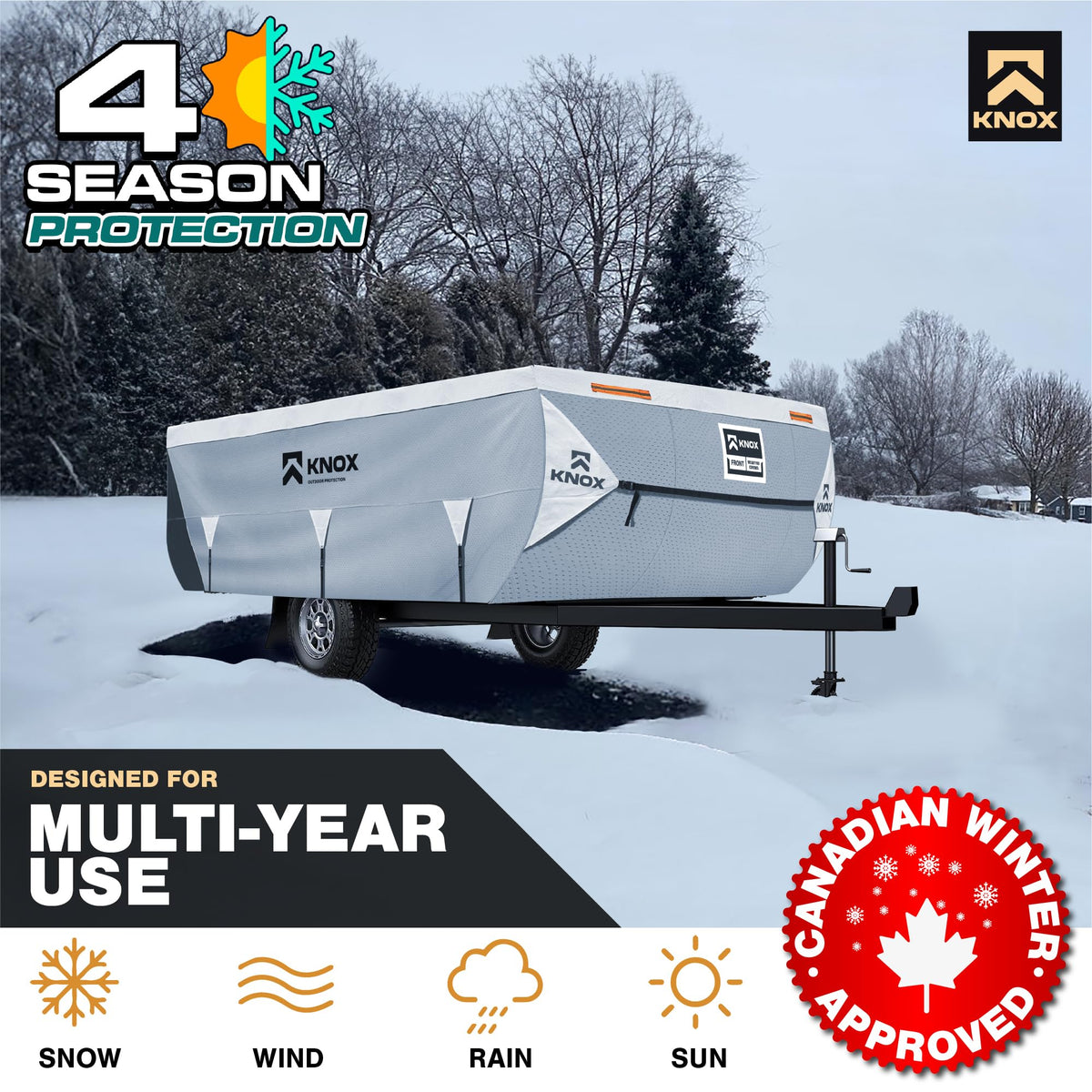 Anti-Tear 7 Layer APEX Fabric Folding Camper Cover 14-16 ft J742