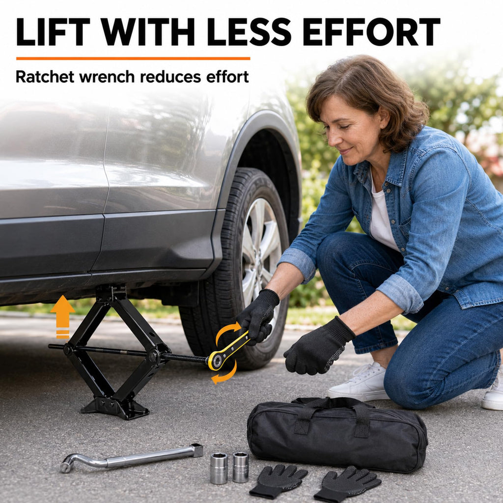 3 Ton Scissor Car Jack Kit with Ratchet Wrench L282