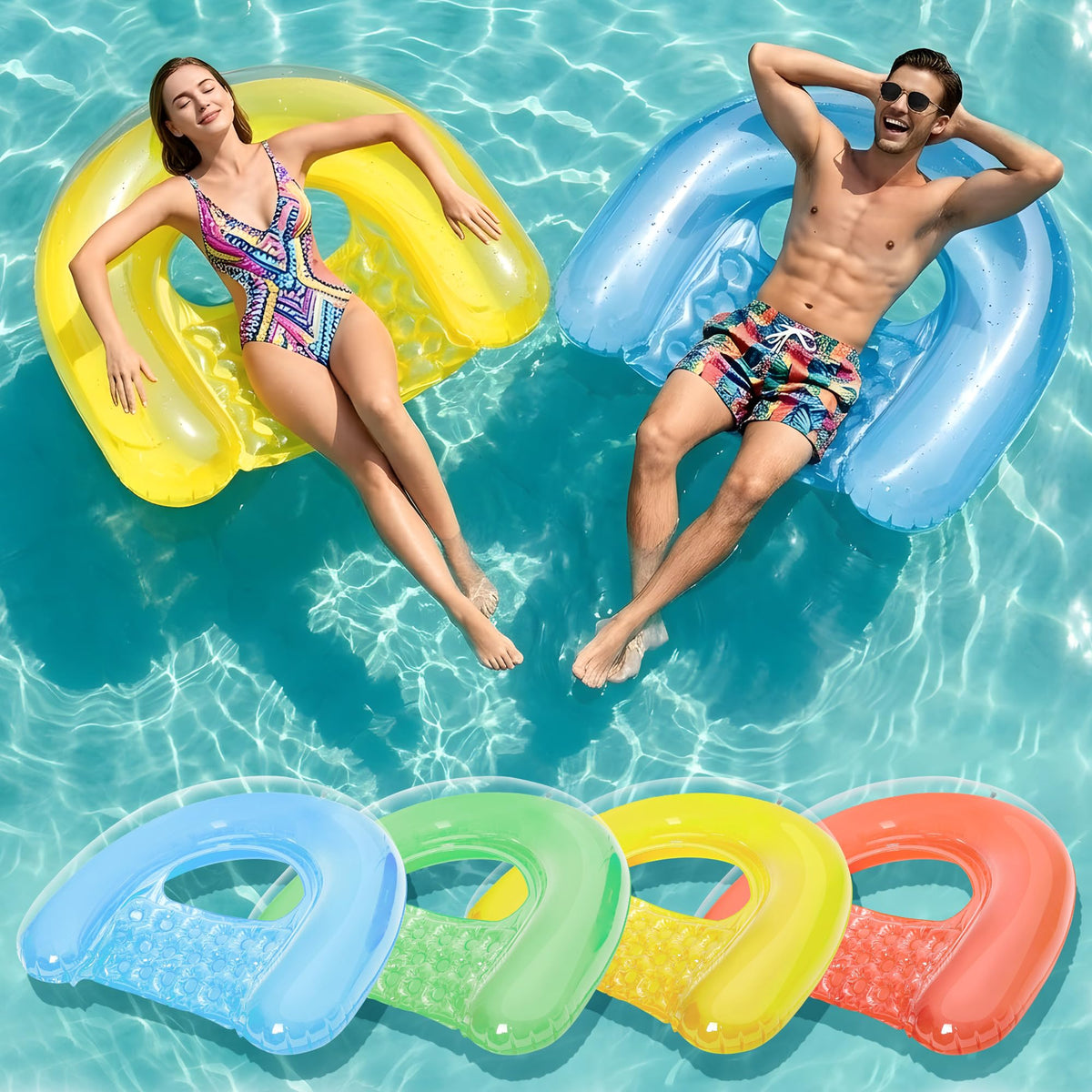 4 Pack Inflatable Pool Chair Float W473617