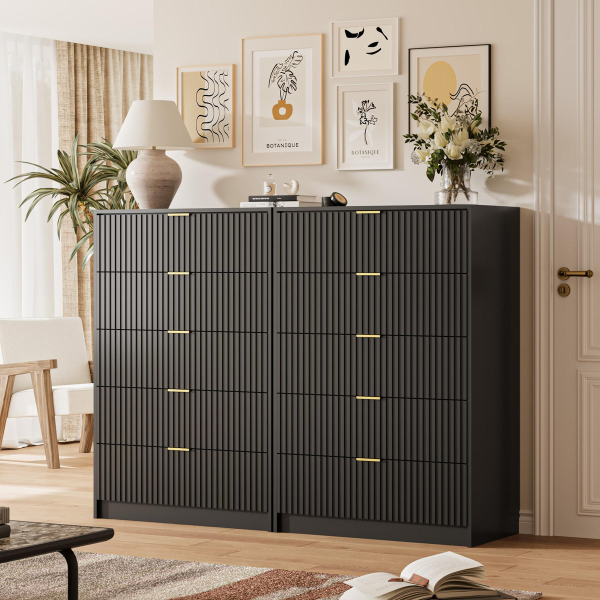 47" Tall Fluted 5-Drawer Dresser T387