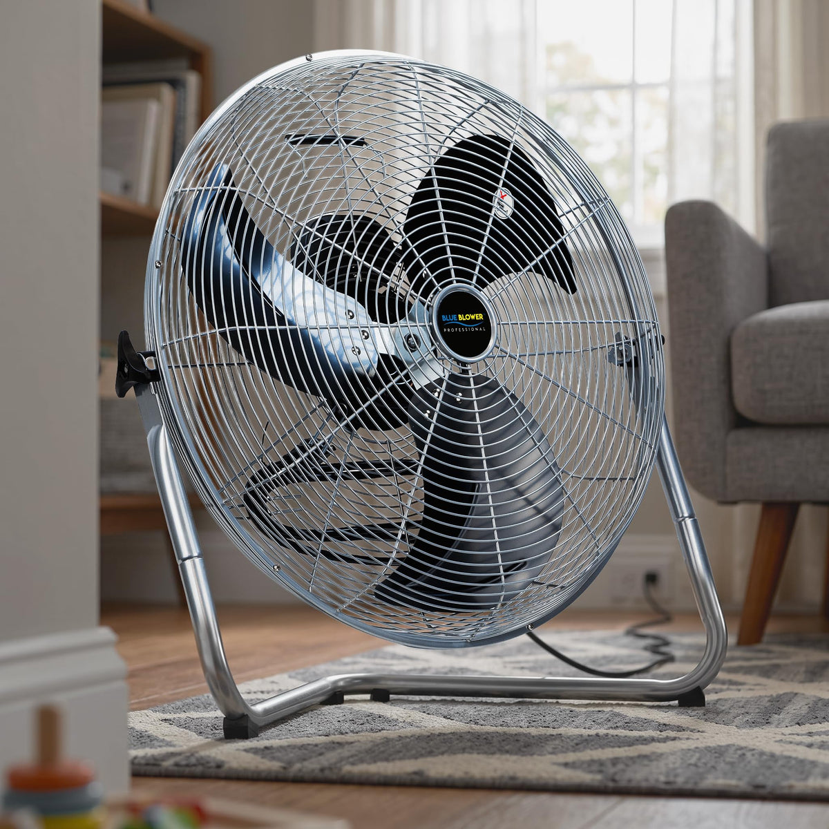 Blue 20 Inch High Velocity 4600 CFM 3 Speed Floor Fan P69765