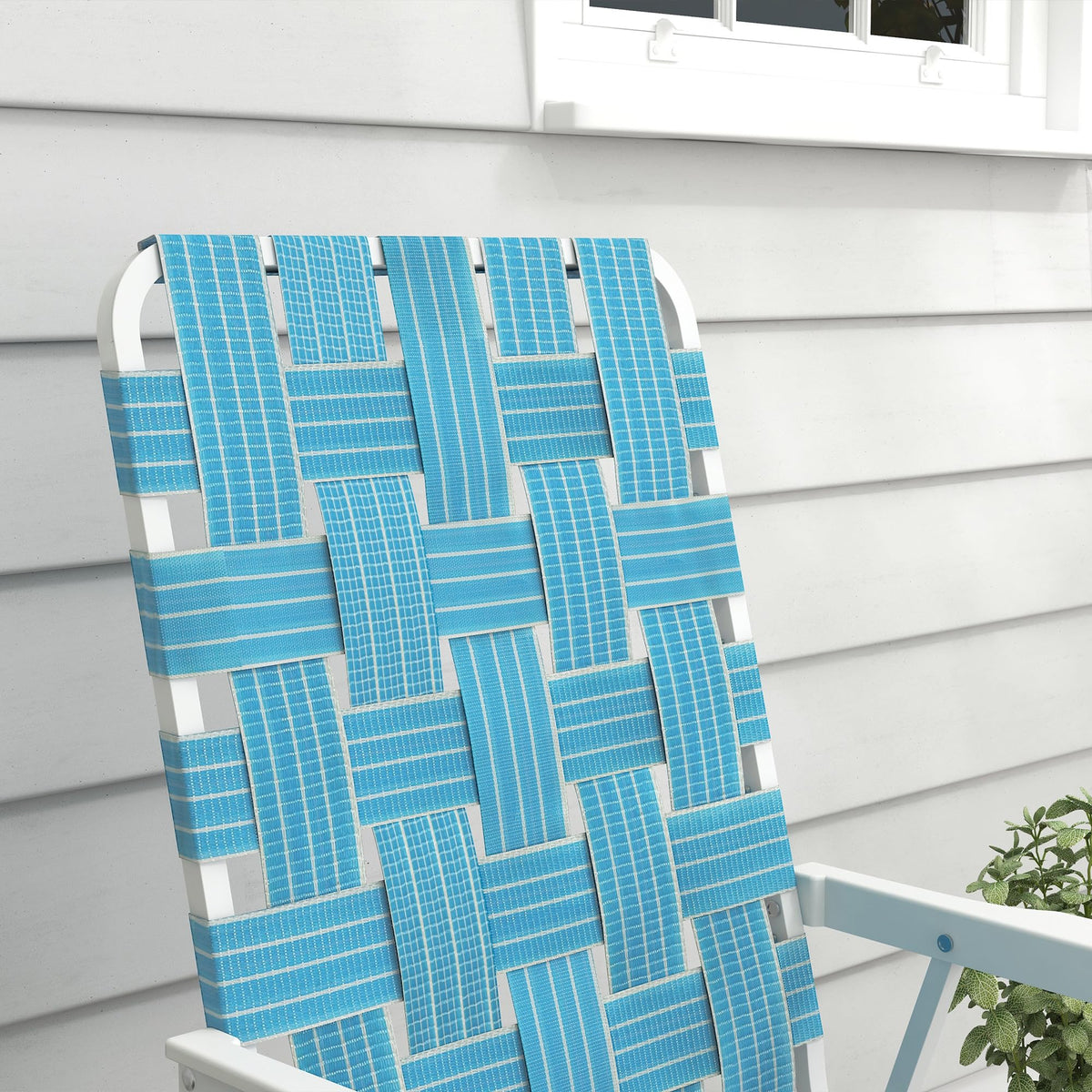 Set of 2 Blue Patio Folding Chairs X190499