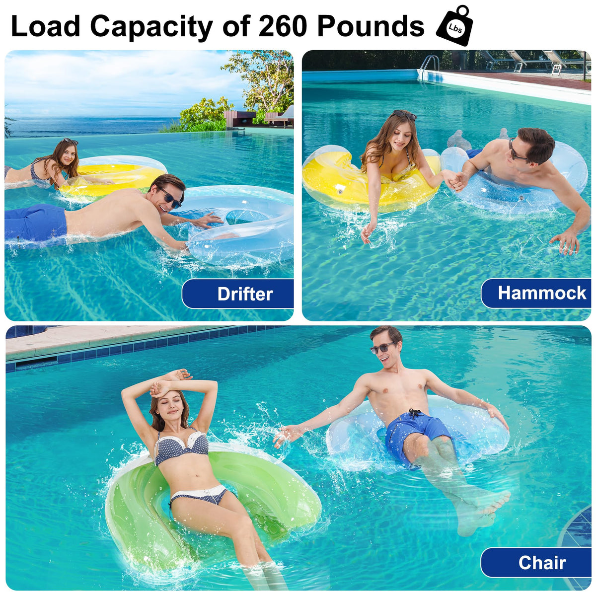 4 Pack Inflatable Pool Chair Float W473617