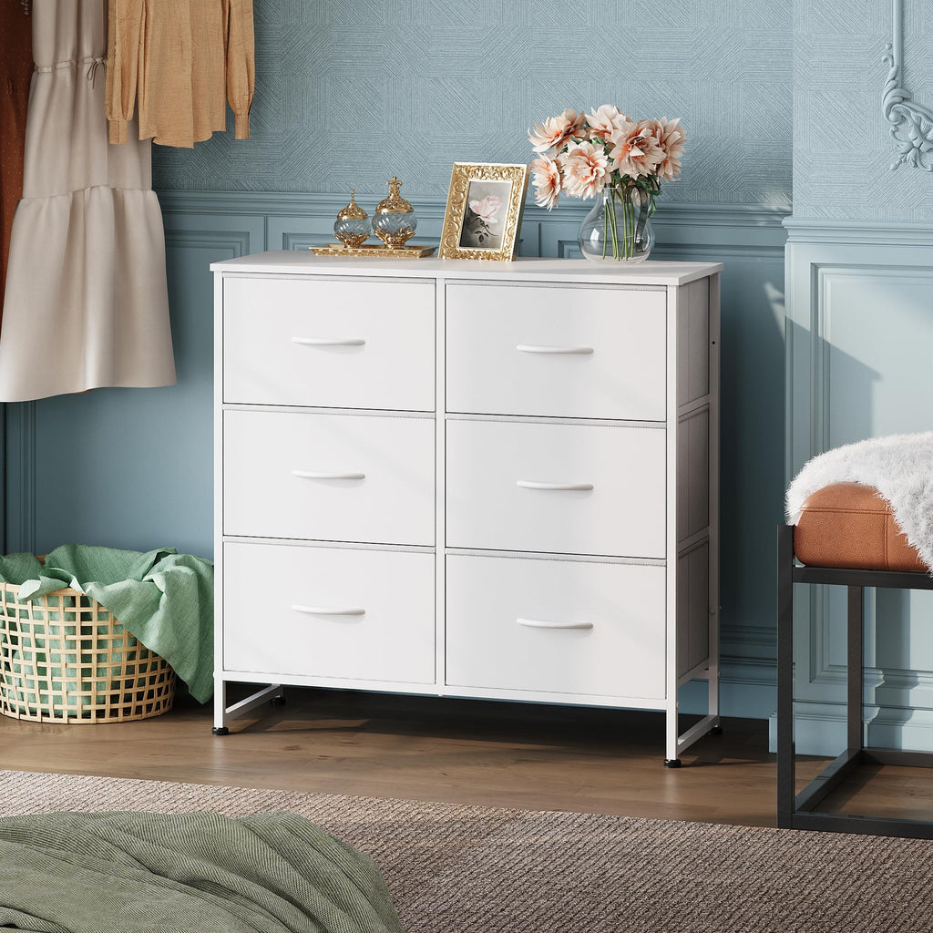 White 6 Drawer Dresser O889