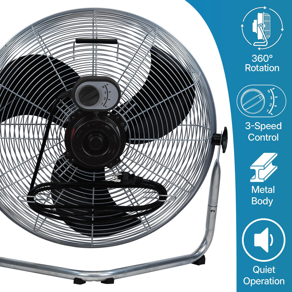 Blue 20 Inch High Velocity 4600 CFM 3 Speed Floor Fan P69765
