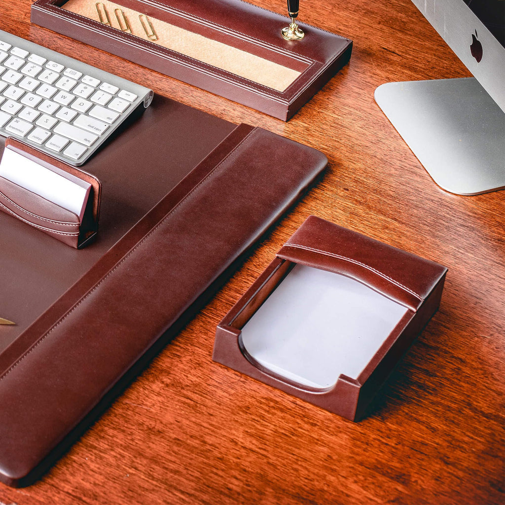 Chocolate Brown Leather 8 Piece Desk Set T47338