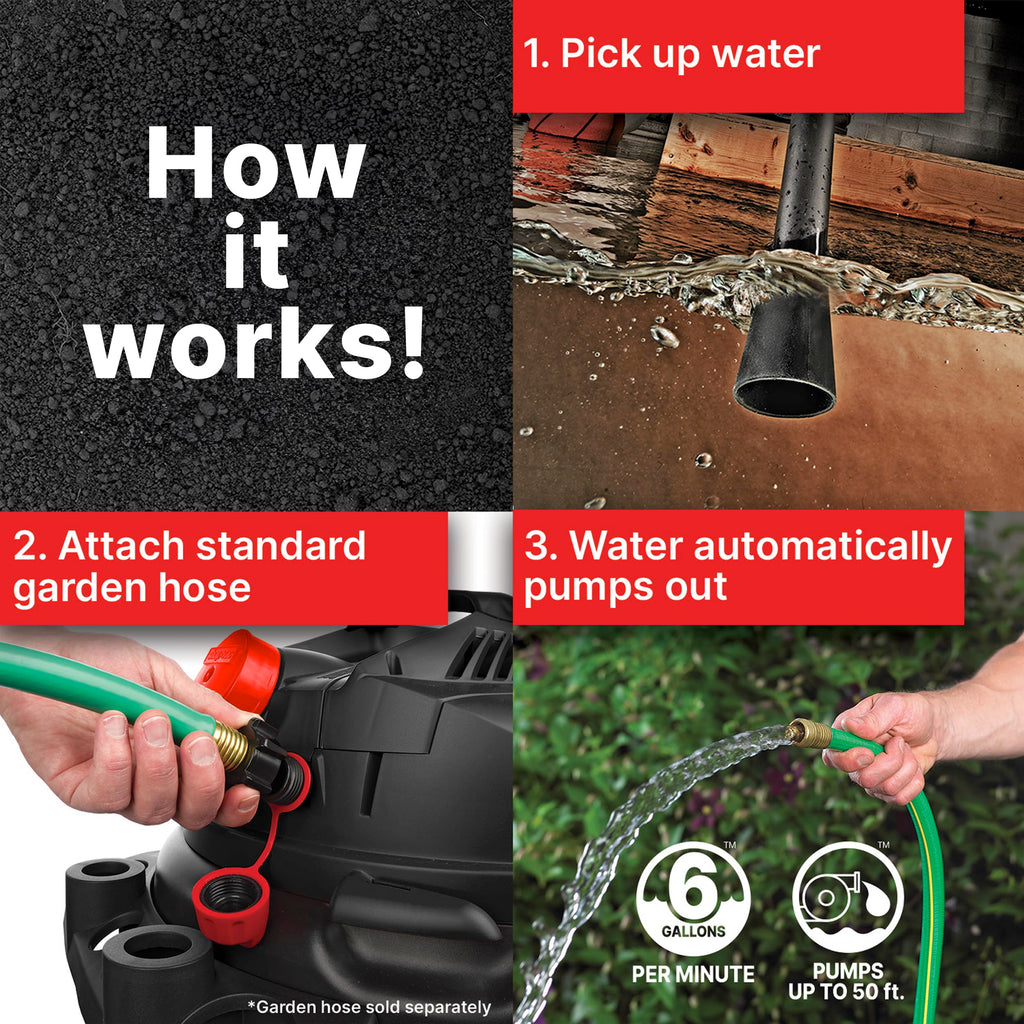 12 Gallon Wet Dry Pump Vacuum with Built-in Water Pump K9432
